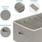 6 Pcs Large Size Wardrobe Clothes Organizers 6 Grids for Pants, Jeans, Sweater, T-shirt, Thin Coat, Dress Stackable Closet Drawer Organizer Storage Bin Container with Sturdy Handles, Grey