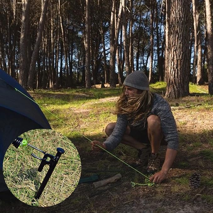 20 Pack 12 inch Tent Stakes Heavy Duty Metal Tent Pegs for Camping Steel Tent Pegs Unbreakable and Inflexible