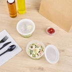 Restaurantware-Asporto 16 Ounce To Go Boxes, 100 Microwavable Round Soup Containers - Clear Plastic Lids Included, Do Not Contain BPA, Clear Plastic Soup Containers, Disposable