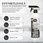 Rock Doctor Granite and Quartz Cleaner 64oz. Cleans Tile, Marble, Kitchen Countertop, and Natural Stone Surfaces, Streak-Free Shine Pack of 1