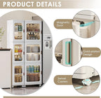 VECELO 4-Tier Tall Narrow Storage Cabinet with Movable Wheels, Adjustable Shelves, Anti-Tip, Slim, for Small Space, Bathroom, Kitchen, Laundry, White | 4-Tier, Movable Wheels, Adjustable Shelves, Magnetic Doors, Slim