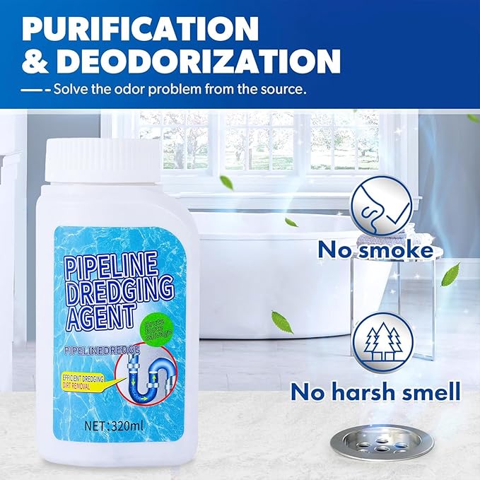 2pcs Drain Clog Remover, Pipeline Dredging Agent, Powerful Quick Cleaning Drain Toilet Cleaner Tool, Unclog Toilet Clog And Kitchen Sink Pipe Unblocker Powder