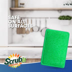 Scrub and Wipe Cleaning Pads [10 Pack] – SCRUBIT Dual Sided Scouring Pad and Sponge - Reusable Kitchen Scrubbing Sponges for Dishes, Pots, Pans Utensils & Non-Stick Cookware (Green)