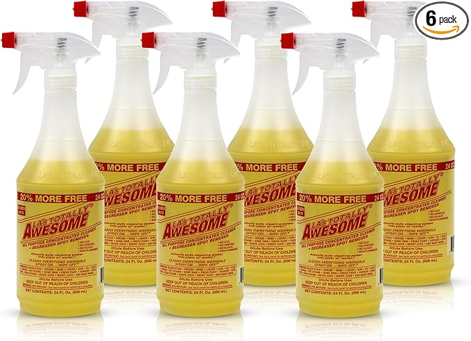 La's Totally Awesome All Purpose Cleaner Spray – 24oz (Pack of 6) Heavy Duty Multi-Surface Degreaser & Stain Remover – Ready-to-Use Cleaning Spray for Kitchen, Bathroom, Floors, Auto & More