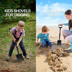 Garden Flat Shovel, 31 inch Small Transfer Shovels Heavy Duty Portable Mini Spade with Curved D-Handle for Gardening, Digging, Camping, Car, Kids Sand Beach Shovels