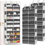 2 Pack Over the Door Organizer 5 Tiers, Extra Large Behind Door Storage of 10 Compartments, 80 lbs Weight Capacity Over Door Organizer, Door Hanging Organizer for Closet, Diaper Organizer,Room storage