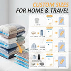 Cozy Essential Travel Vacuum Storage Bags with Rechargeable Cordless USB Pump, Space Saver Bags for Luggage, Suitcase, Carry-On, for Clothes, Blankets, Bedding & Seasonal Storage,22 Combo