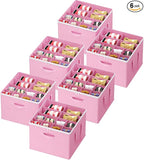 Lifewit 6 Pack Shoe Storage Organizer for Closet, Large Shoe Box Storage Containers with Clear Cover, Foldable Storage Bins Fit for Boots Fits 72-96 Pairs (Each 12-16 Pairs) Pink