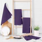 Homaxy 100% Cotton Waffle Weave Kitchen Dish Towels, Ultra Soft Absorbent Quick Drying Cleaning Towel, 13 x 28 Inches, 6-Pack, Eggplant