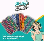 Molly’s Marvelous European Scrubbing & Scouring Pads – 3-Pack Dishwasher Safe, Non-Scratch Cleaning for Pots, Pans, Stainless Steel, Countertops & Floors