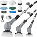 MR.SIGA Electric Spin Scrubber, Cordless Cleaning Brush, Shower Scrubber with 7 Replaceable Brush Head, Waterproof Bathroom Power Scrubber for Kitchen and Bathroom Cleaning