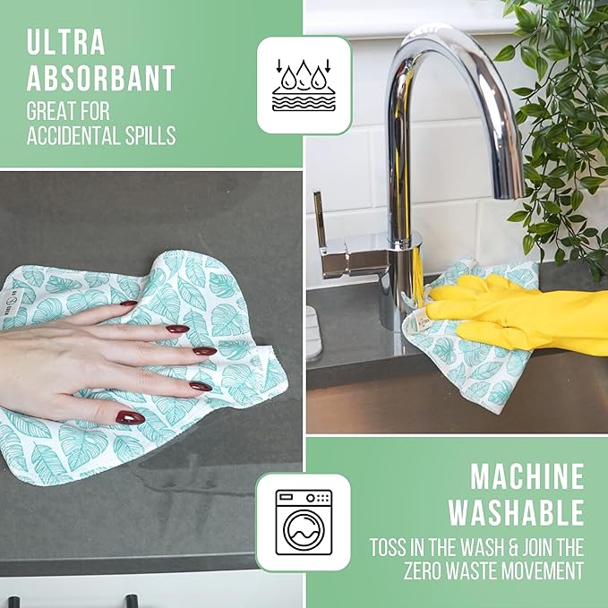 Reusable Paper Towels - Pack of Paperless & Washable Towels, 100% Cotton, Highly Absorbent, and Built to Last, Kitchen Dish Cloth Alternative (Pastels, 15 Pieces)
