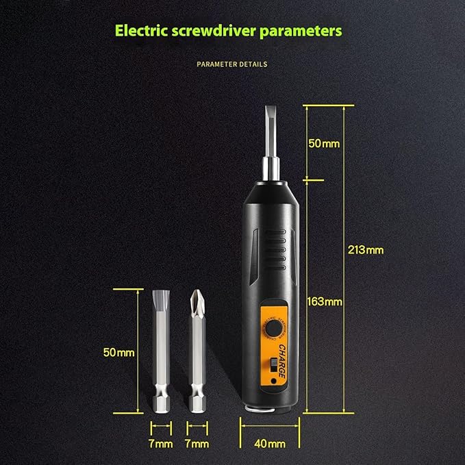 Electric Screwdriver, Mini Portable Automatic Home Repair Tool Kit with Led Light, USB Rechargeable Cordless Magnetic Screwdriver (01)