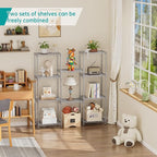 SINGAYE 5 Tier Shelf Wire Shelving Adjustable Storage Shelves Rack Standing Units for Kitchen Closet Laundry Bathroom Organizers Metal Pantry Narrow Mesh Gaps 10" D x 16" W x 55" H Gray