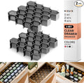 Honeycomb Separator Adjustable Drawer Organizer Divider for Underwear Belt-Scarf Socks Organizer (Black(2pcs))