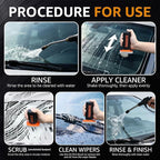 2 PACK Glass Oil Film Remover for Car, Glass Emulsion Cleaner,Automotive Oil Film Cleaning Brush, Windshield & Window Cleaner,Removes OilFilm & smudges, Enhances clarity for Safer Driving