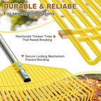 Leaf Rake - 17" Wide Nylon Plastic Head,65" Adjustable Handle,Heavy Duty for Leaves,Grass,Pine Needle,Mulch, Small Debris,Lawn-Friendly Tines,Lightweight for Women,Seniors & Kids