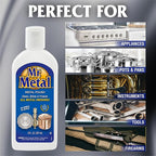 Mr. Metal Metal Polish Liquid All Metal Multipurpose Cleaner, Non-Abrasive, Instant Sterling Silver Cleaner, Brass and Stainless Steel Cleaner, Grime and Tarnish Remover, Chrome Silver Polish, 8 oz