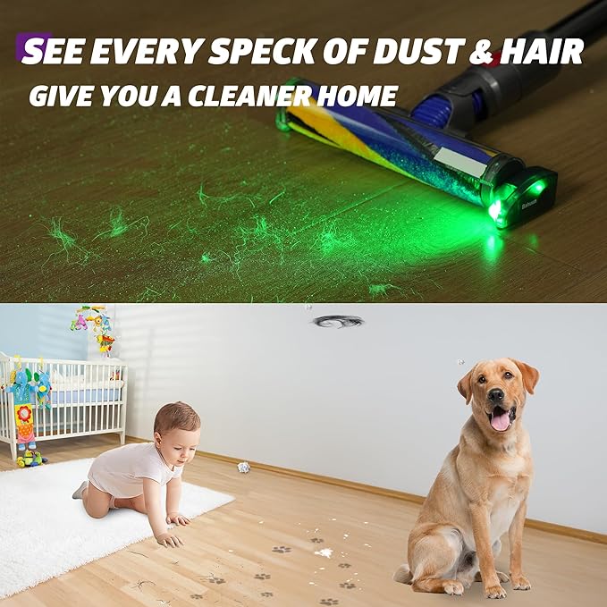 Vacuum Cleaner Dust Display LED, Compatible with Dyson & All Vacuum Cleaners,Reveal Microscopic Dust & Illuminate Invisible Pet,Cat,Dog Fur,Vacuum Accessories Upgrade Vacuum Attachment (Purple)