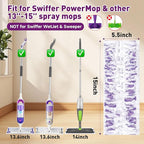 Funtin Power Mop Pads for Swiffer PowerMop, Unscented Disposable Mop Refills, Thickened Multi-Surface Replacement Mopping Pad, Dry & Wet Use for Floor Cleaning, 20 Packs