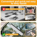 Pro 3 in 1 Window Cleaning Scraper with 2 Replaceable Cleaning Cotton Strips, 3 in 1 Spray Squeegee, Window Squeegee, Suitable for Cleaning Bathroom Glass, Mirrors, Car Windows (White)