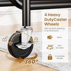 Clothes Rack with Wheels, Rolling Clothing Rack with Shelf, Heavy Duty Clothes Racks for Hanging Clothes, Metal Standing Garment Racks, Black