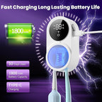 Toothbrush Holder and Cleaner Razor Holder/Dryer Light Cleaning and Air Drying Automatic Ratating Cover Rechargeable Wall Mounted for Bathroom Portable for Trip