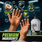 Grip Clean Heavy-Duty Hand Cleaner for Mechanics with Nail Brush - Moisturizing Coconut Oil Hand Cleaner Liquid Hand Soap with Stiff Bristle Nail Brush, Lime Scent – 8 Fl Oz Squeeze Bottle + Brush