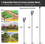Hand Rake Long Handle - 74" Cultivator Weeding Rakes for Lifts Out Deep-Rooted Grass, 3-Tine Claw Rakes Heavy Duty Carbon Steel with D Grip for Digging Potato,Carrots,Loosens Soil