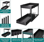 Under Sink Organizer 2 Pack, Bathroom Cabinet Organizer, 2 Tier Sliding Cabinet Basket Organizer Drawer, Multi-Purpose Bath Collection Baskets for Bathroom (Black)