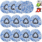 12 Pack Spin Mop Replacement Head,Fit for Rinse Clean 2-Tank System, Microfiber Mop Head Replacement Easy Wring Mop,Refill Mop Replace Head for Floor Cleaning