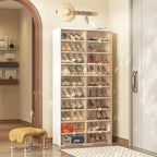 ANTBOX Portable Shoe Rack Organizer for Closet Entryway, Stackable Sneaker Storage Shoe Cabinet with Magnetic Clear Door, Large Plastic Storage containers Bins with Lids 10 Tiers 40 Pairs