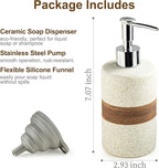 Soap Dispenser for Kitchen & Bathroom, Dish Soap, Hand Soap, Shampoo, Conditioner Dispenser Bottle with Stainless Steel Pump, Includes Silicone Funnel, Non-Slip Design, Kitchen Decor, White