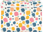 senya Large Storage Bins with Linen Collapsible Foldable Storage Cubes Fabric Closet Organizer Containers box with Flip-Top Lid for Home Bedroom Office 16.7 x 12.6 x 11.8in (Polka Dots)