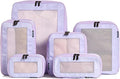 Compression Packing Cubes for Travel - Luggage Organizer Bags - Double Zipper Packing Cubes for Suitcases (6-Pack, Purple)