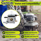 Carbhub C1U-K54A Carburetor for 2-Cycle Mantis 7222 7222E 7222M 7225 7230 7234 7240 7920 7924 Tiller/Cultivator Carb with Air Filter Repower Kit