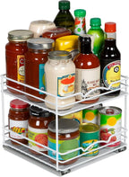 HOLDN’ STORAGE White Spice Rack Organizer for Cabinet, Heavy Duty, Pull Out Spice Rack, Lifetime Limited Warranty, Spice Organization 10.5" W x 10.4" D x 8.8" H - Spice Racks for Inside Cabinets.