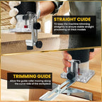 Cordless Wood Router Trimmer for Dewalt 20V Battery, 6 Speeds Wood Trimmer Set, 800W 30000 RPM Brushless Motor Hand Palm Router with 15pcs 1/4"Shank Router Bits for Woodworking,Slotting(NO Battery)