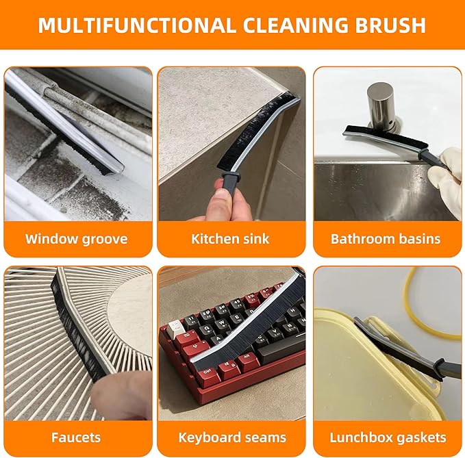 10Pcs Hard-bristled Crevice Cleaning Brush, Multifunctional Thin Gap Scrub Brush, Bathroom Cleaner Tools for Household Use, Kitchen, Window, Toilet, Grout, Faucets, Car