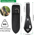 Small Camping Shovel, 9 in 1 Mini Hand Shovel,Tactical Mini Hand Shovel， Portable Backpacking Hiking Trowel,Ultralight Compact Multitool for Digging, Gardening, Outdoor Camping, Survival