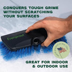 EVERSPROUT 11-inch Scrub Brush with Built-in Rubber Bumper | Soft Bristles wash Car, Truck, RV, Boat, Solar Panel, Floor | Bumper Prevents Scratches | Twists on 3/4-inch Acme Pole (Pole not Included)