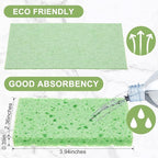 Zhengmy 100 Pieces Sponges Bulk Sponges Kitchen Compressed Sponge Natural Dish Sponge Compressed Wood Pulp Cleaning Without Scratching for Kitchen Bathroom, 3.9 x 2.4 x 0.12 Inch (Green)