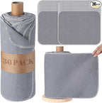 36 Count Reusable Cleaning Cloths Washable Cotton Kitchen Towels for Home(Simple Style,Gray)