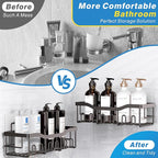 5-Pack Rustproof Stainless Steel Shower Caddy – No Drill Adhesive Bathroom Organizer with Large Capacity, Spacious Shower Shelves for Inside Shower, Kitchen & Home Decor Storage-XL Size