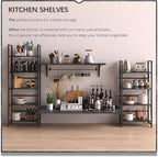 4NM No Assembly Folding Bookshelf, 5-Shelf 62.2" H Collapsible Foldable Bookcase Storage for Small Spaces, Gray and Black