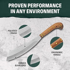 Condor Tool & Knife Mini Duku Heavy Duty Machete with Sheath, Walnut Handle - Hand Crafted Welted Leather Sheath - Camping Machete Knife - 10.5in Blade - 18.5oz