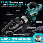 Cordless Vacuum for Makita Battery, 5 in 1 Lightweight Handheld Vacuum Cleaner with 500W Powerful Motor, 46 CFM Portable Hand Vacuum with Filtration HEPA for Floor, Carpet(Battery Not Included)