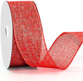 Wired Edge Decorative Ribbon DIY Craft Ribbon for Holiday Garlands Gift Wrapping and Home Decor (Red, 1.5 inches)