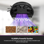 Eureka E20 Evo Plus Robot Vacuum and Mop Combo, 10,000Pa Suction Robot Vacuum Cleaner Bagless Self-Emptying Station, 45-Day Capacity Anti-Hair-Tangling Side Brush Mop Lifting App Control LiDAR Nav