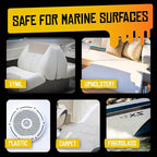 Boat Juice Mildew Stain Remover & Restorer Boat Cleaner | Marine-Grade Boat Mold & Mildew Remover for Vinyl Seats, Upholstery, Cushions & Interior | Fast-Acting, Mango Tango Scent | Made in USA (32oz)